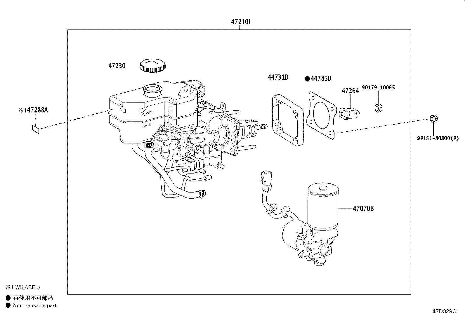 47050-60C40 BRAKE BOOSTER ASSY, W/MASTER CYLINDER product image