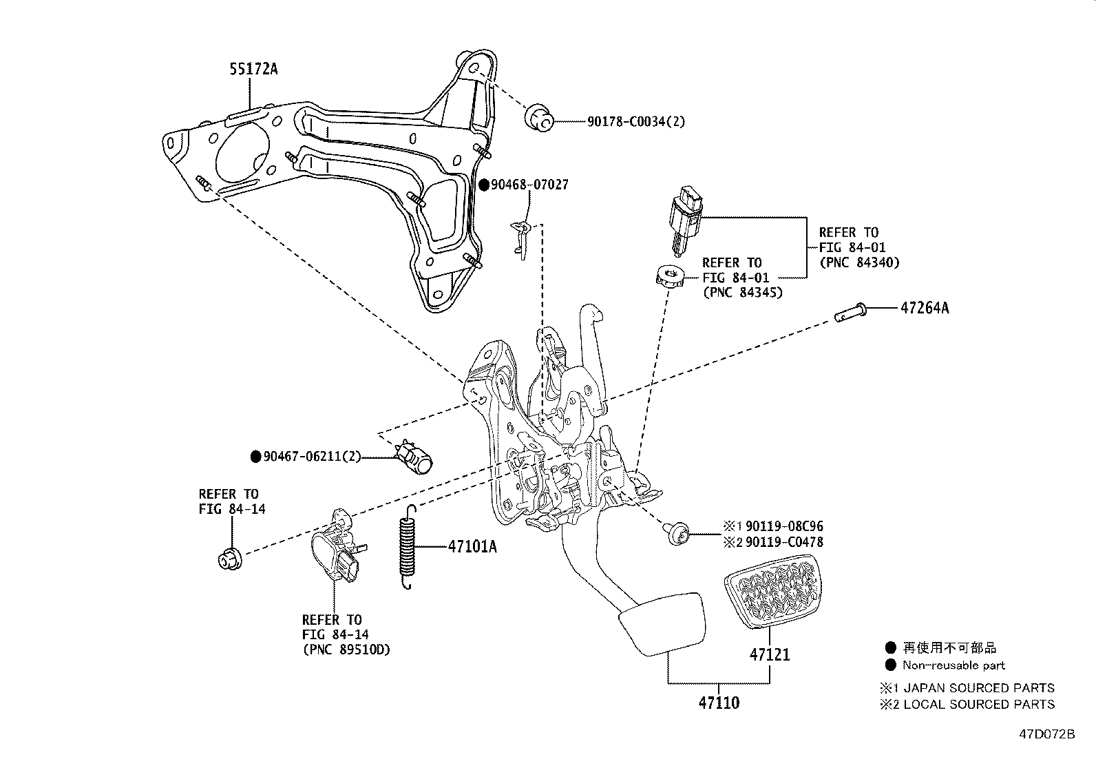 47110-0R180 SUPPORT ASSY, BRAKE PEDAL product image