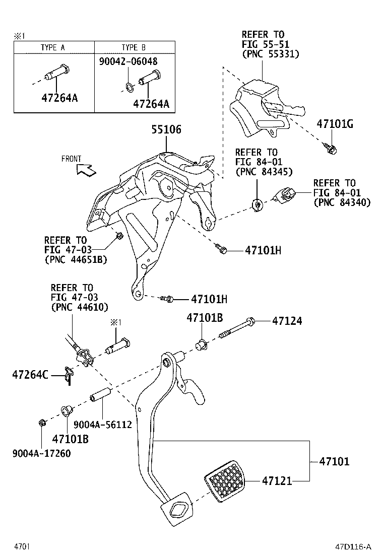 Toyota 55106-BZ540 SUPPORT SUB-ASSY, BRAKE PEDAL