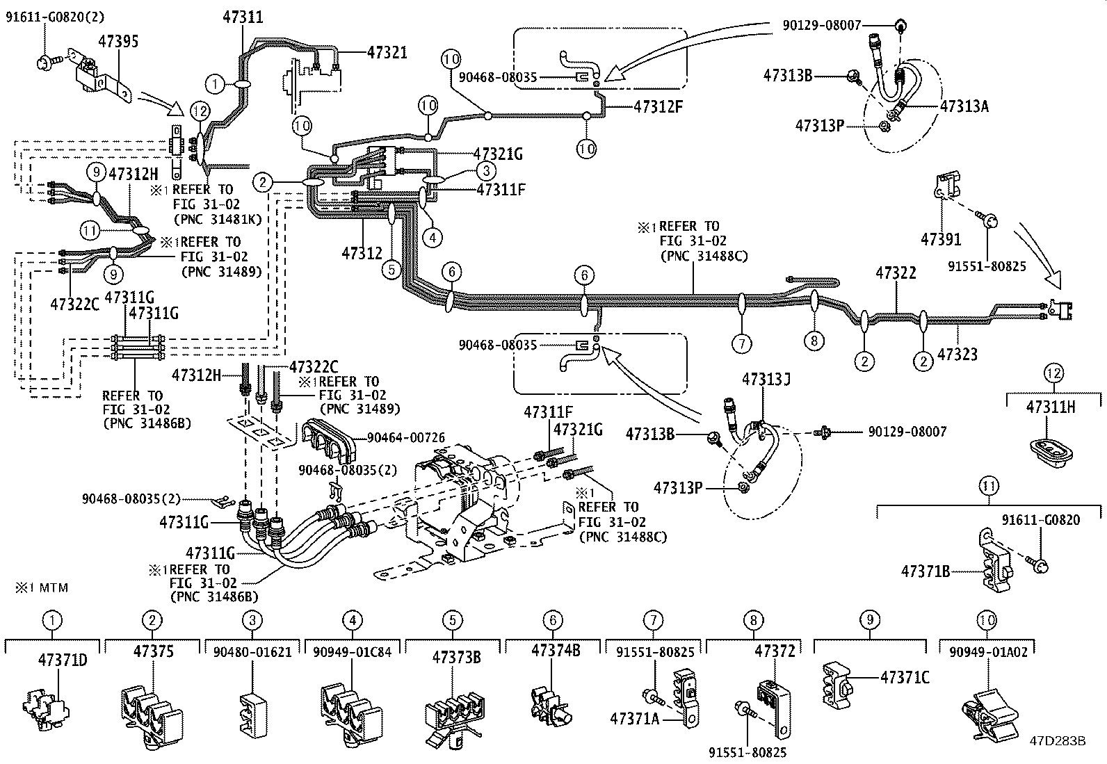 47311-37653 TUBE, FRONT BRAKE, NO.1 product image