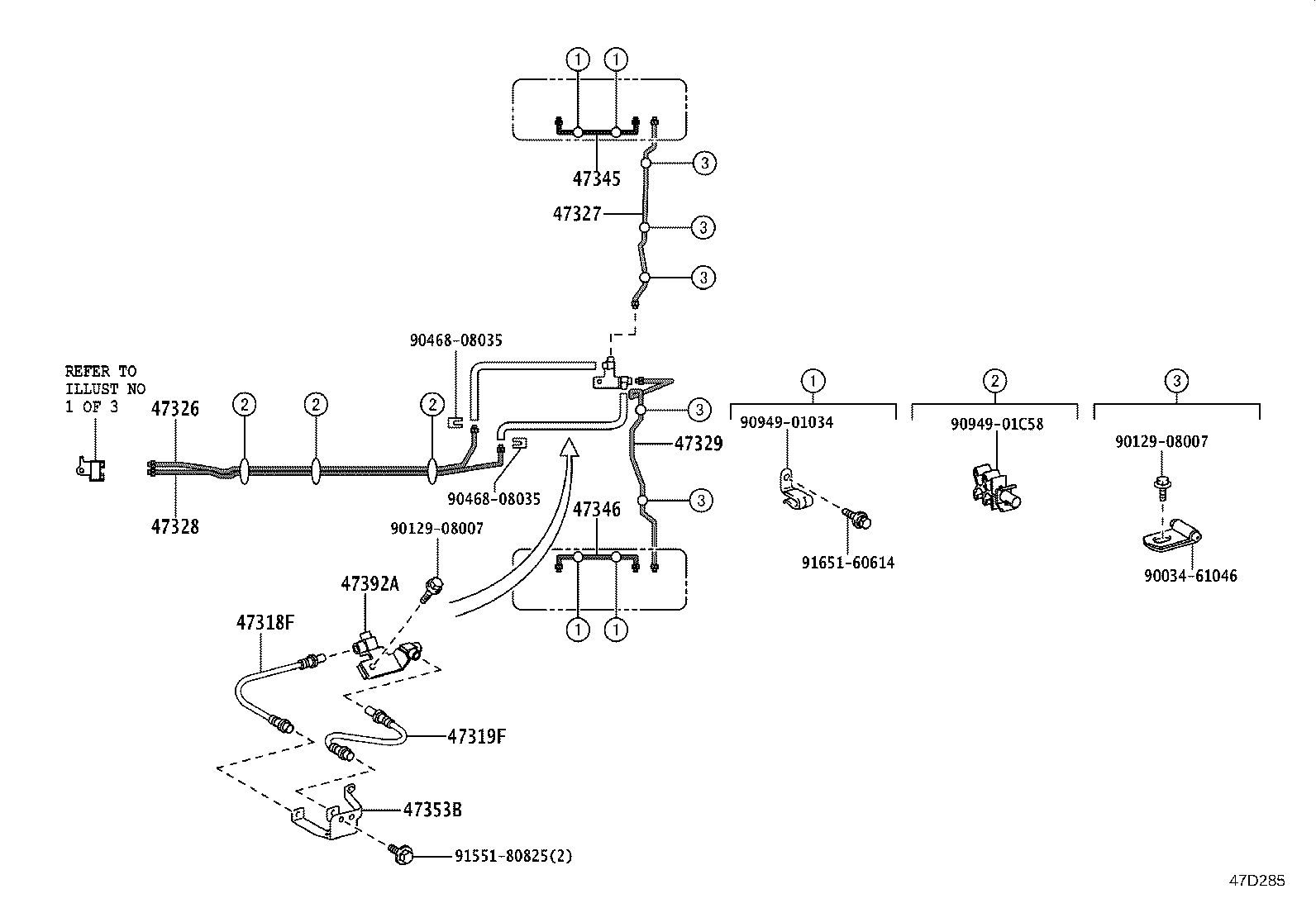 47311-37653 TUBE, FRONT BRAKE, NO.1 product image
