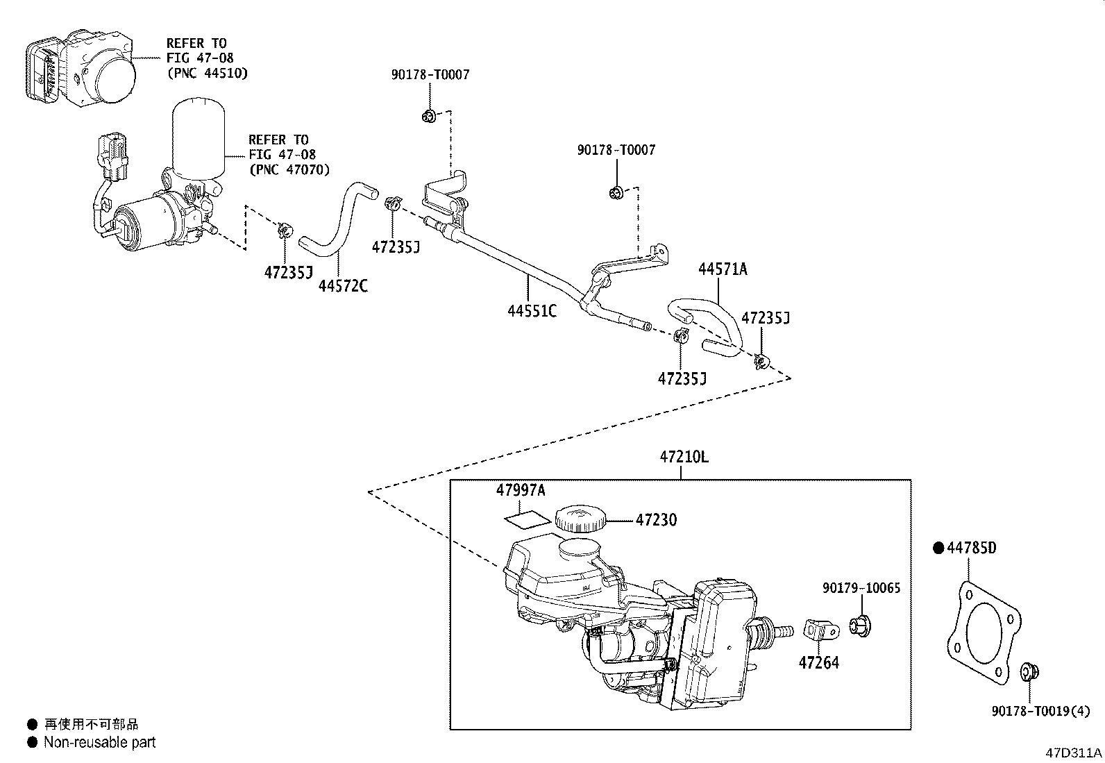 44571-06080 HOSE, BRAKE ACTUATOR, NO.1 product image