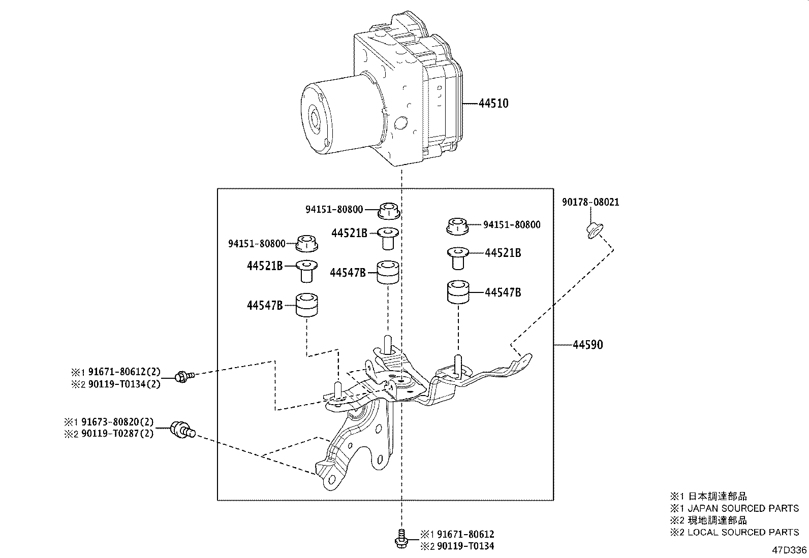 44590-06340 BRACKET ASSY, BRAKE ACTUATOR product image