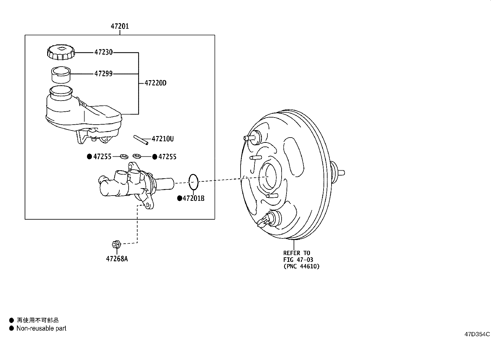 Toyota 47050-78170 BRAKE BOOSTER ASSY, W/MASTER CYLINDER