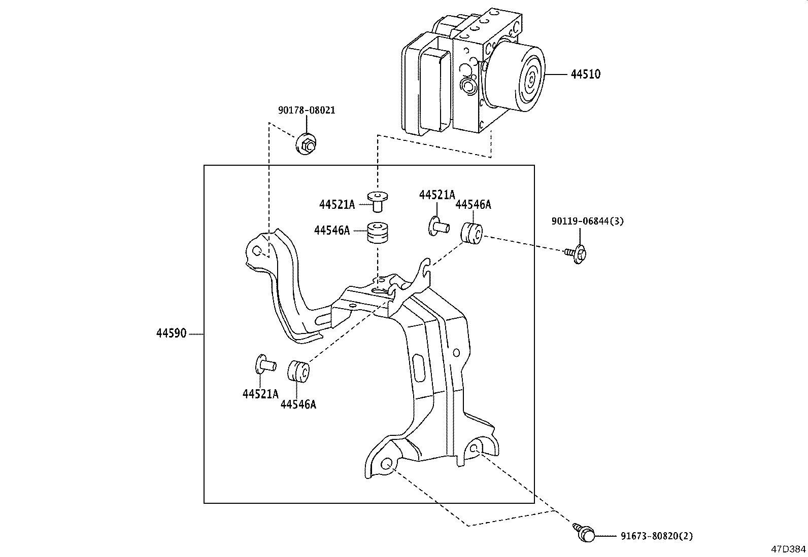 44590-42200 BRACKET ASSY, BRAKE ACTUATOR product image