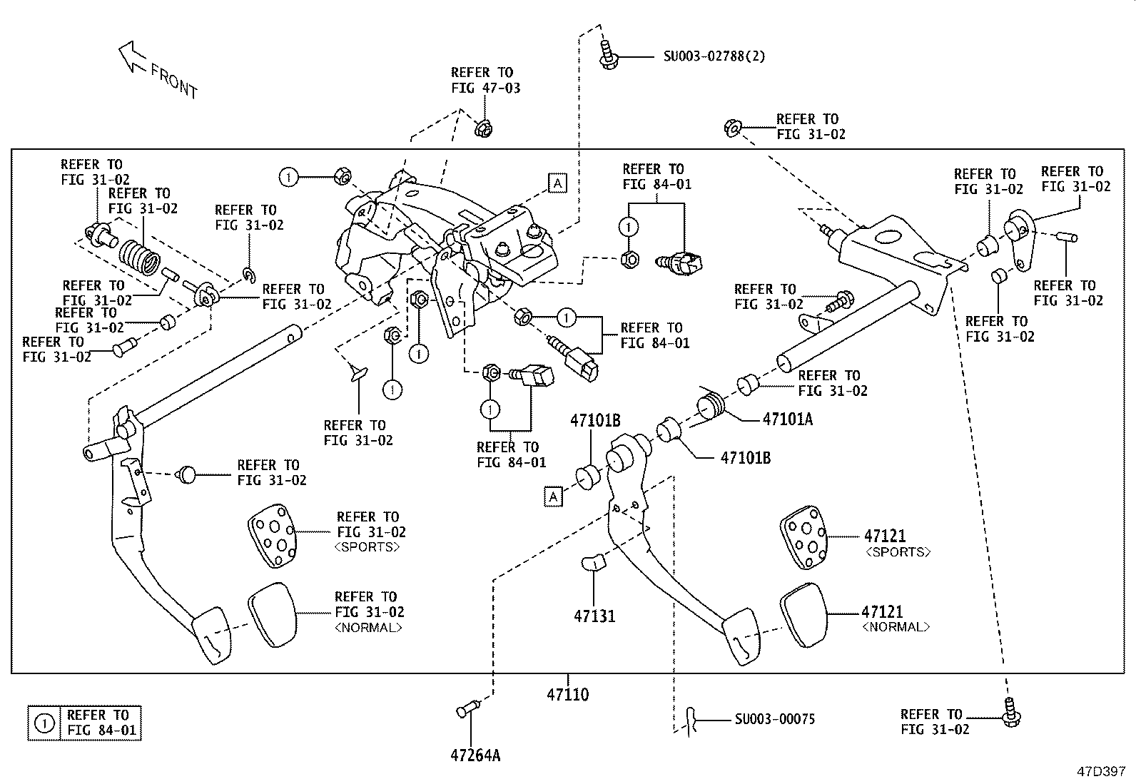 SU003-08889 SUPPORT ASSY, BRAKE PEDAL product image