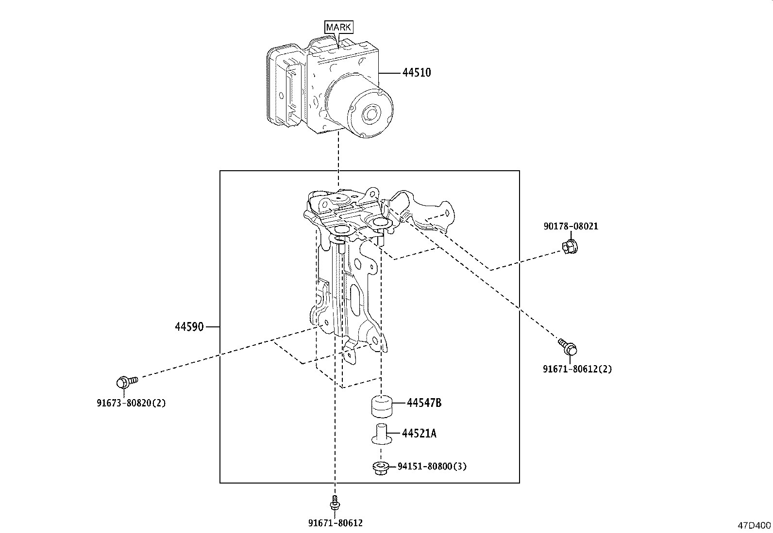 44590-42200 BRACKET ASSY, BRAKE ACTUATOR product image