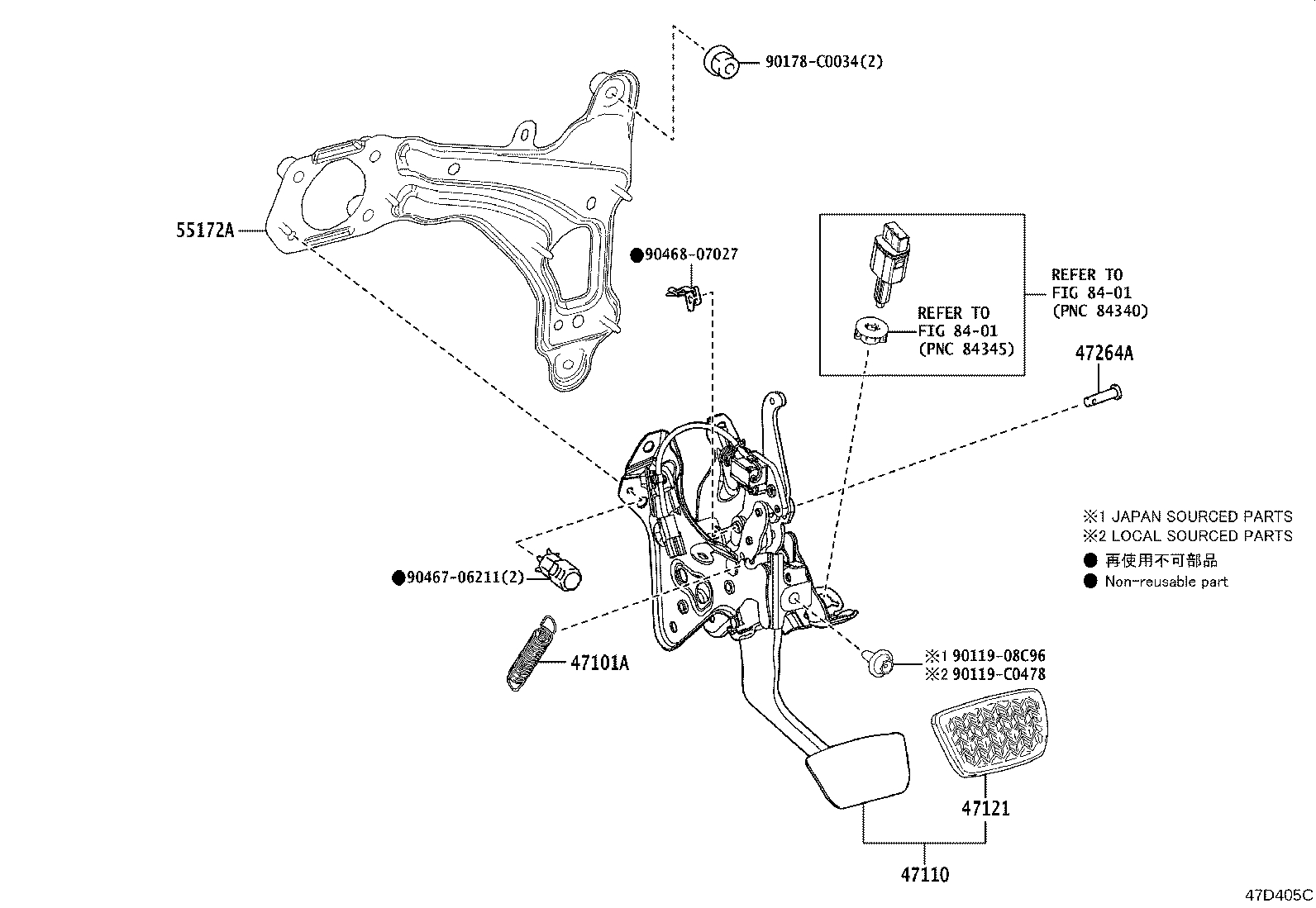 47110-0R130 SUPPORT ASSY, BRAKE PEDAL product image