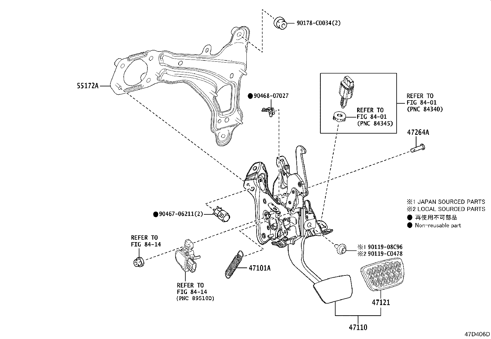 47110-0R130 SUPPORT ASSY, BRAKE PEDAL product image