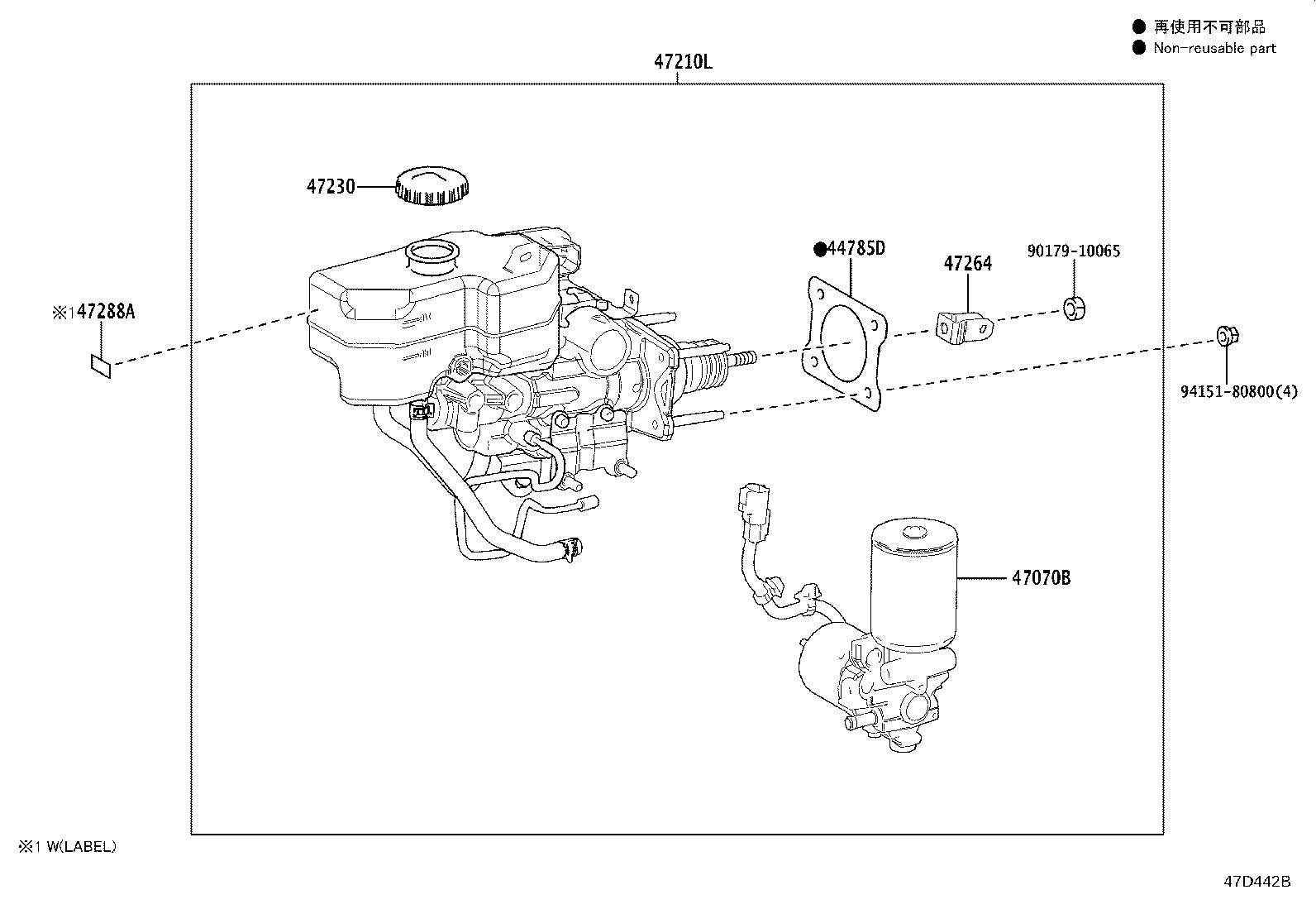 Toyota 47050-60C80 BRAKE BOOSTER ASSY, W/MASTER CYLINDER