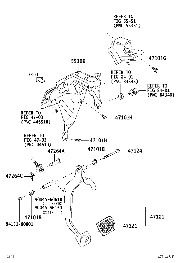47110-BZ750 PEDAL SUB-ASSY, BRAKE product image