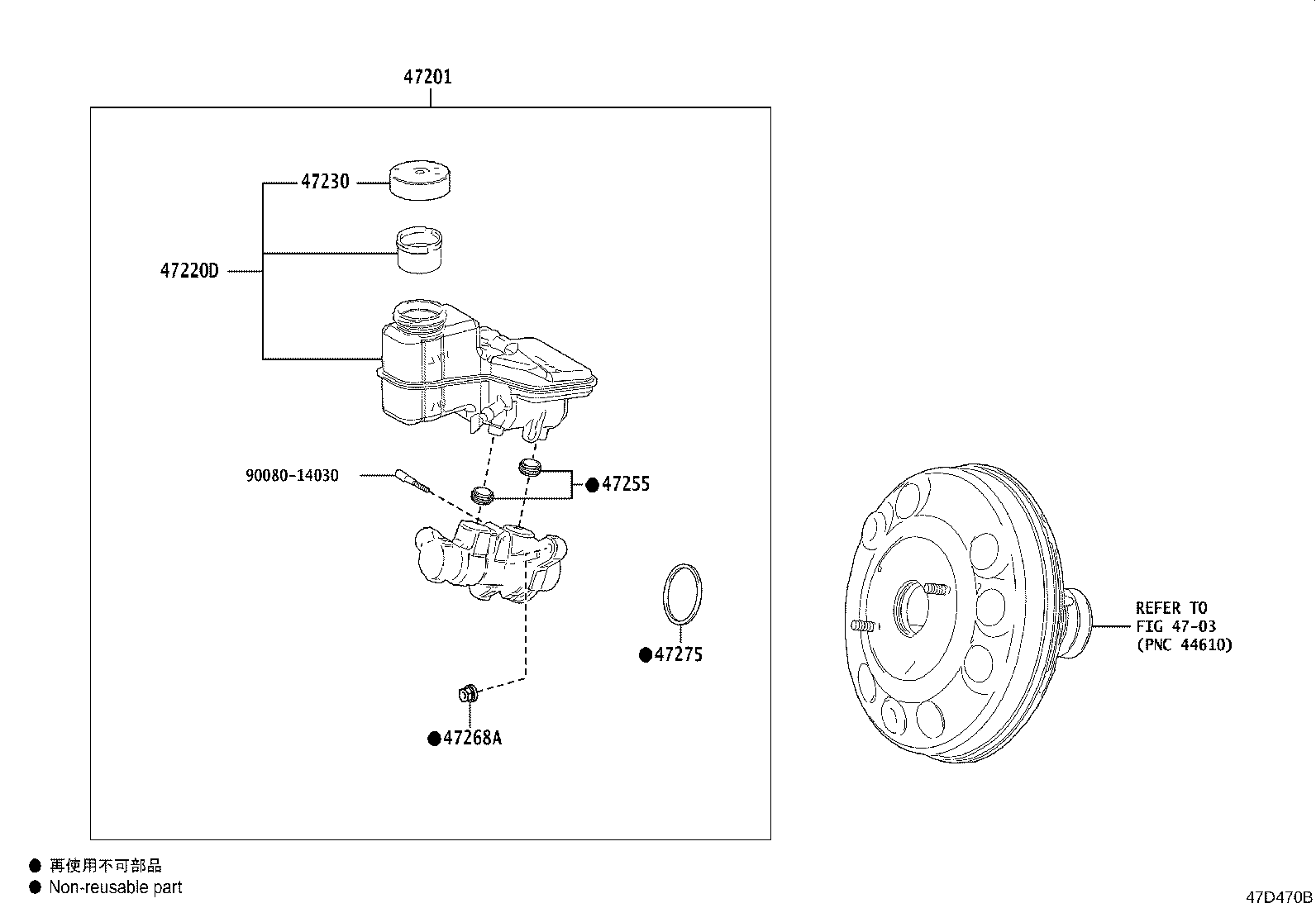 47230-0D180 CAP ASSY, BRAKE MASTER CYLINDER RESERVOIR FILLER product image