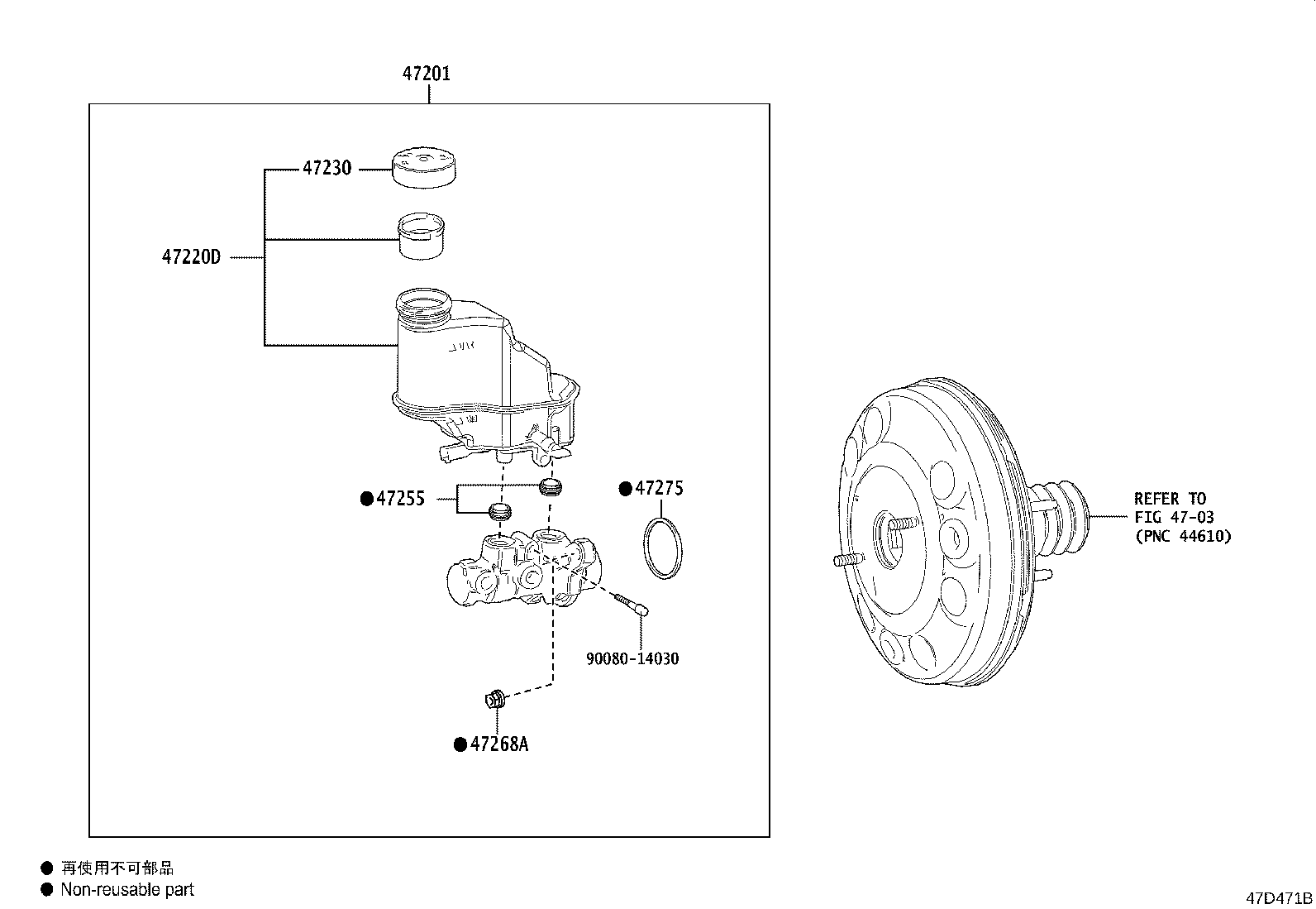 47230-0D180 CAP ASSY, BRAKE MASTER CYLINDER RESERVOIR FILLER product image