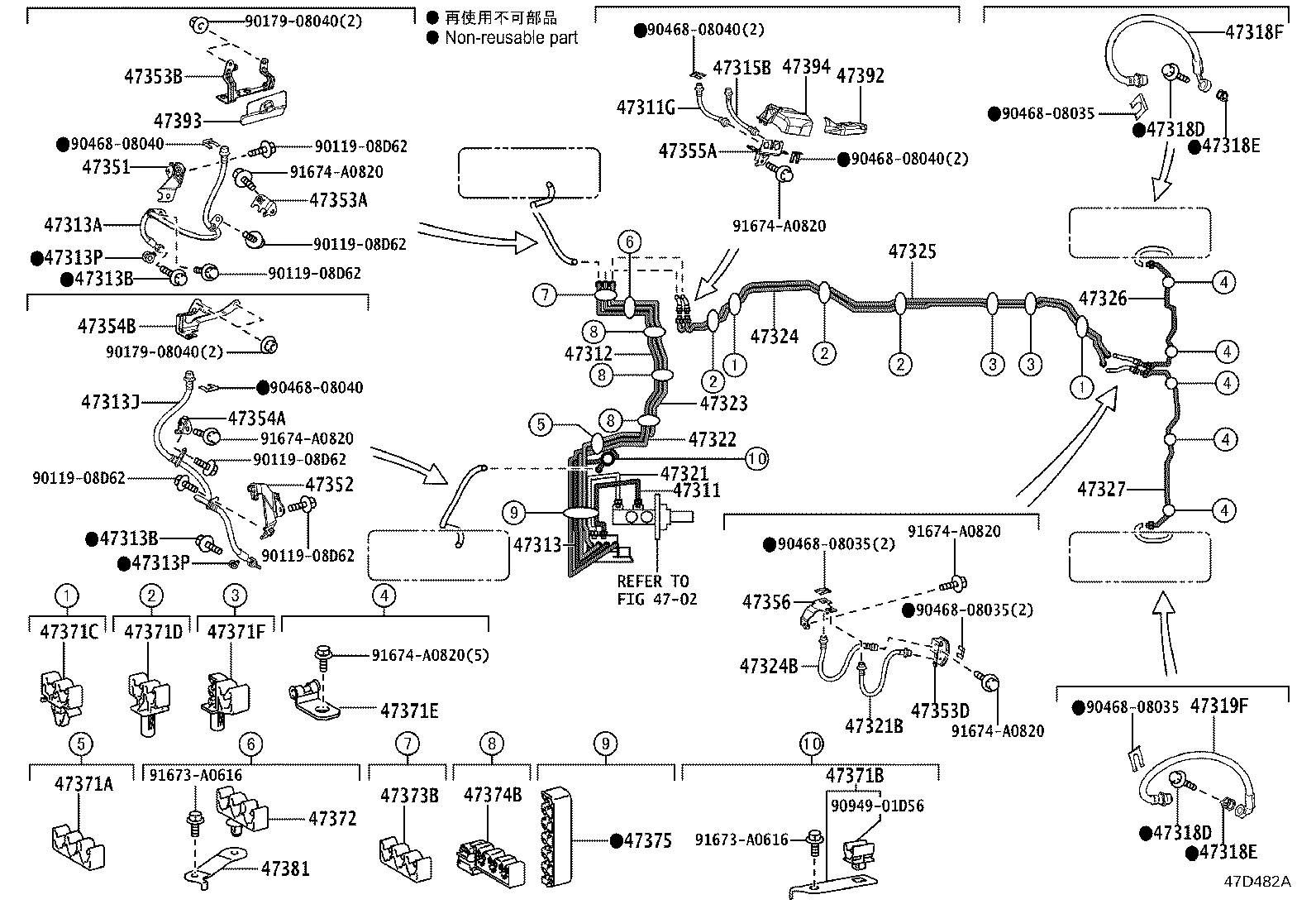 Toyota 90949-01E72 CLAMP, BRAKE TUBE, NO.3