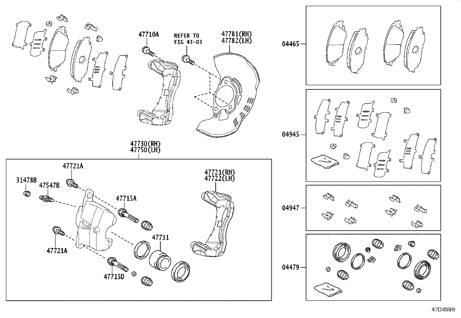 04478-02560 CYLINDER KIT, DISC BRAKE, FRONT product image