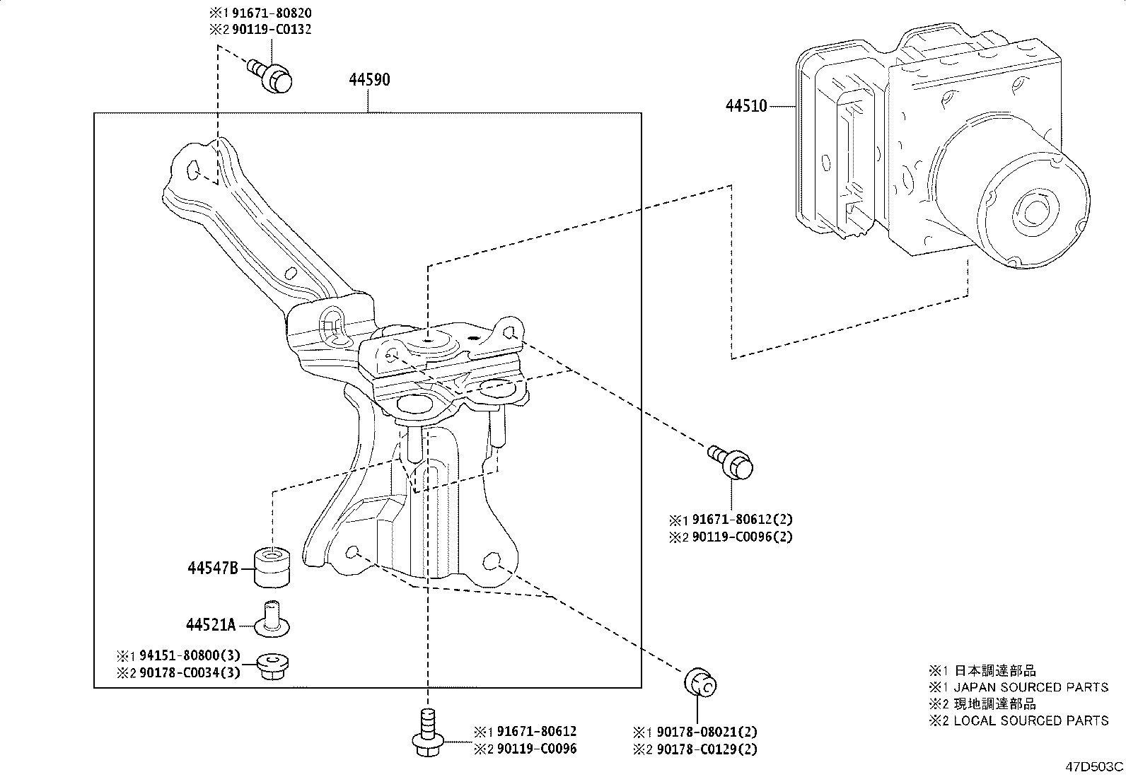 47323-0A080 TUBE, REAR BRAKE, NO.3 product image