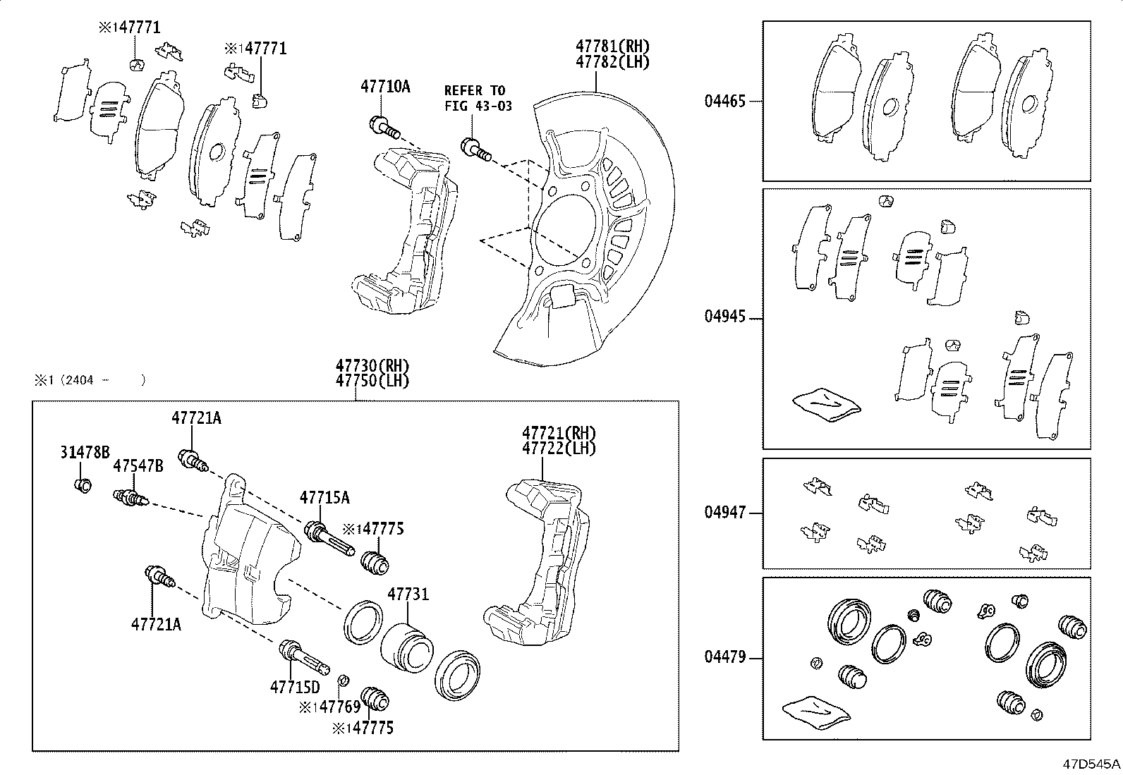 04947-76020 FITTING KIT, DISC BRAKE, FRONT product image