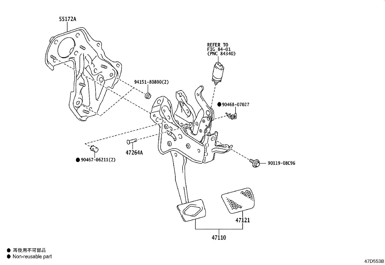 47110-28230 SUPPORT ASSY, BRAKE PEDAL product image