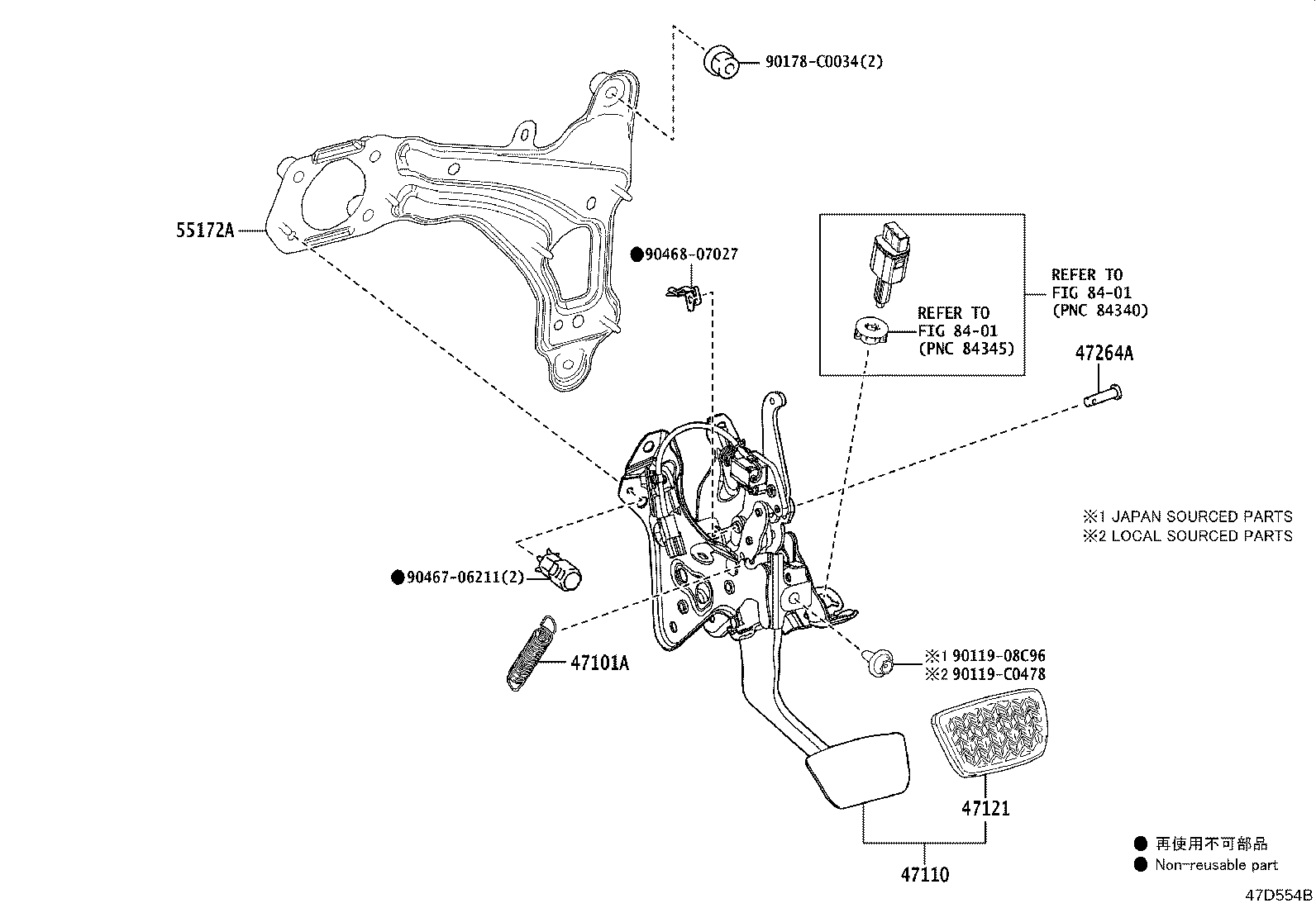 47110-0R150 SUPPORT ASSY, BRAKE PEDAL product image