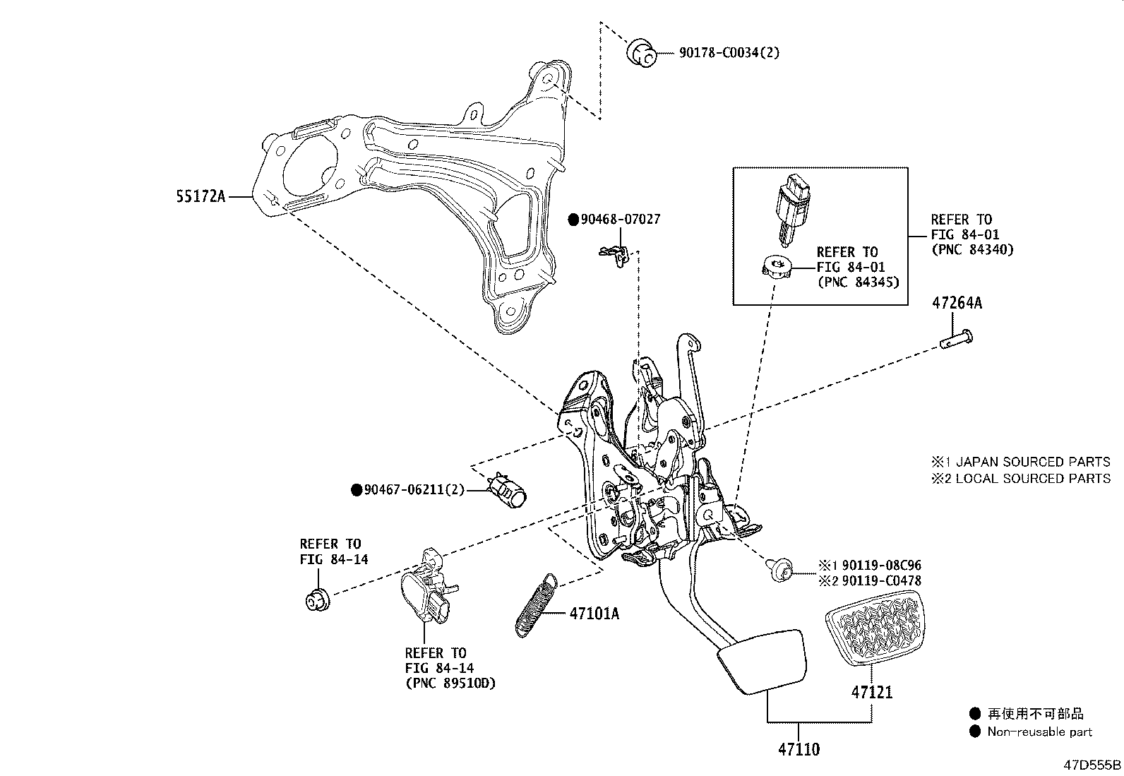 47110-0R150 SUPPORT ASSY, BRAKE PEDAL product image