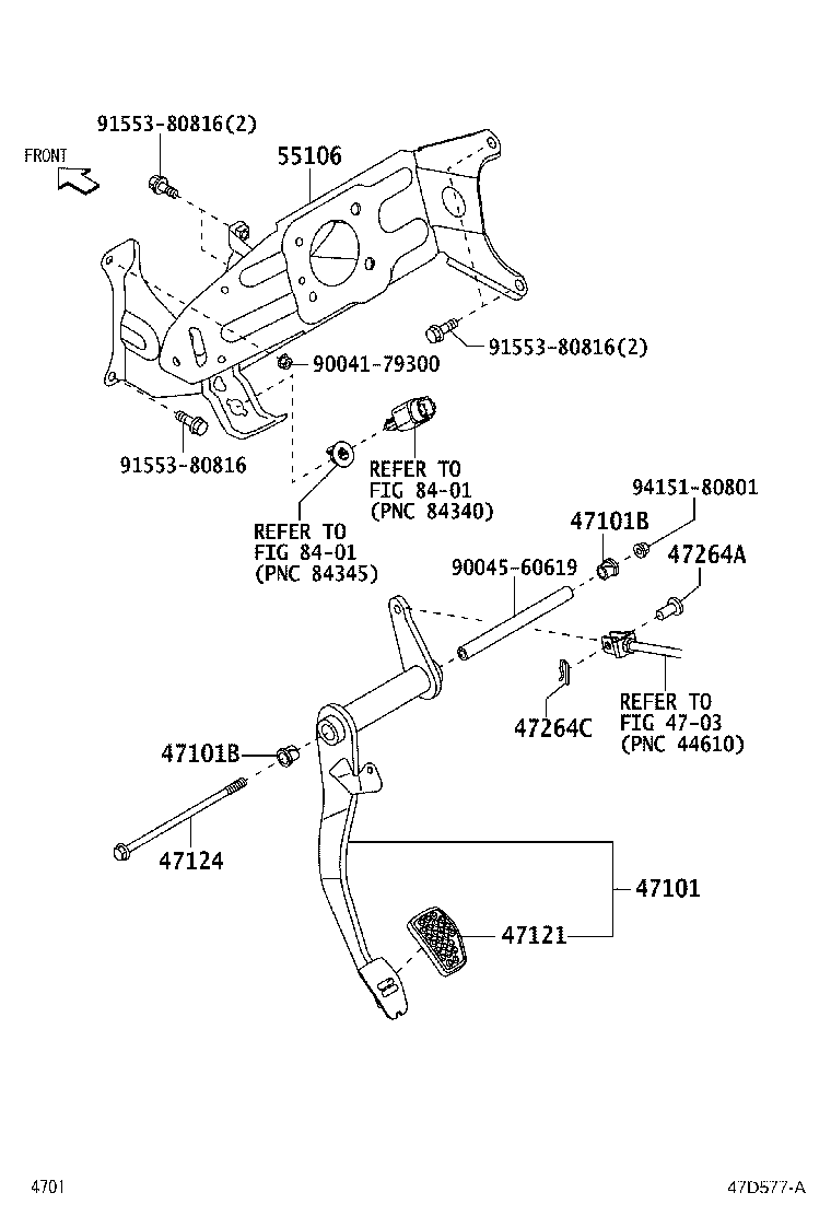 90041-05607 SHAFT, BRAKE PEDAL product image