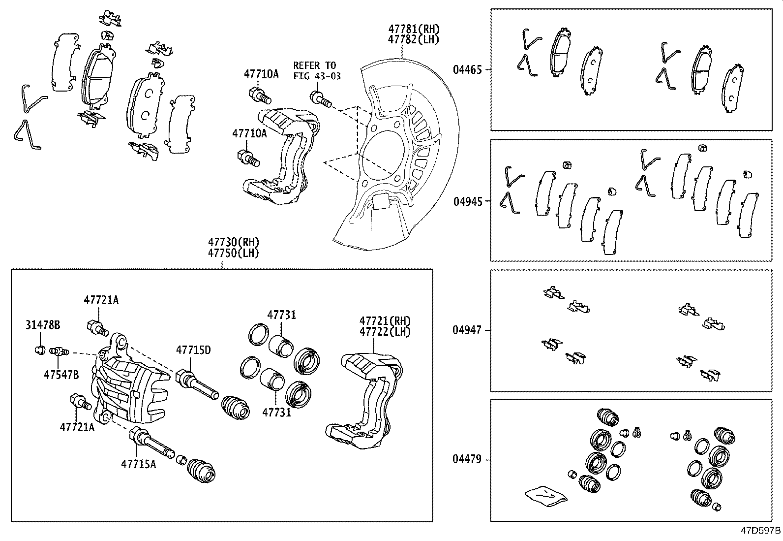 Toyota 47721-F6010 MOUNTING, FRONT DISC BRAKE CYLINDER, RH