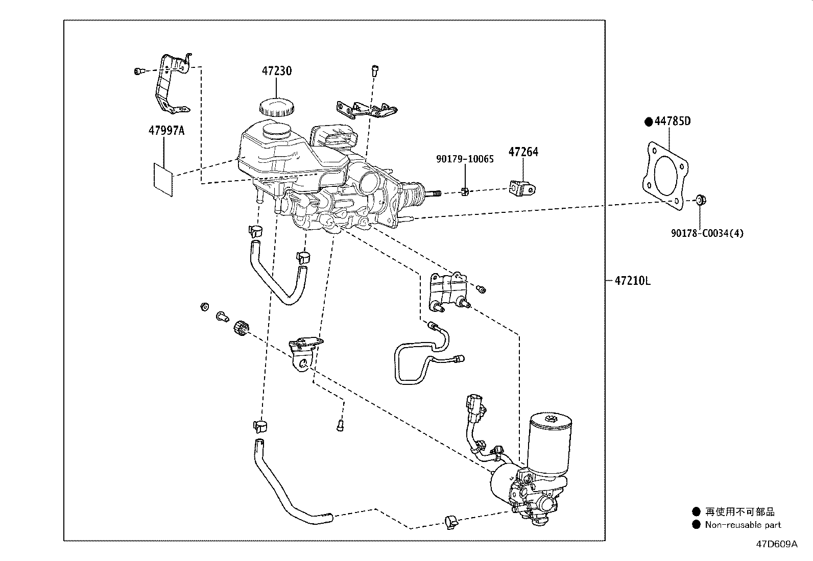47220-0R130 RESERVOIR ASSY, BRAKE MASTER CYLINDER product image