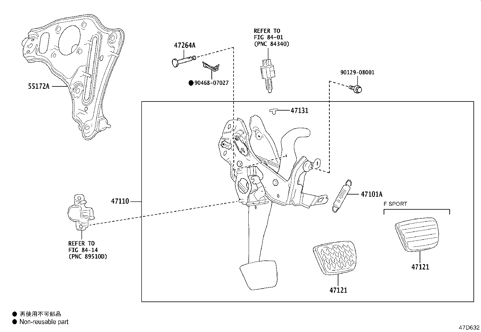 47110-50180 SUPPORT ASSY, BRAKE PEDAL product image