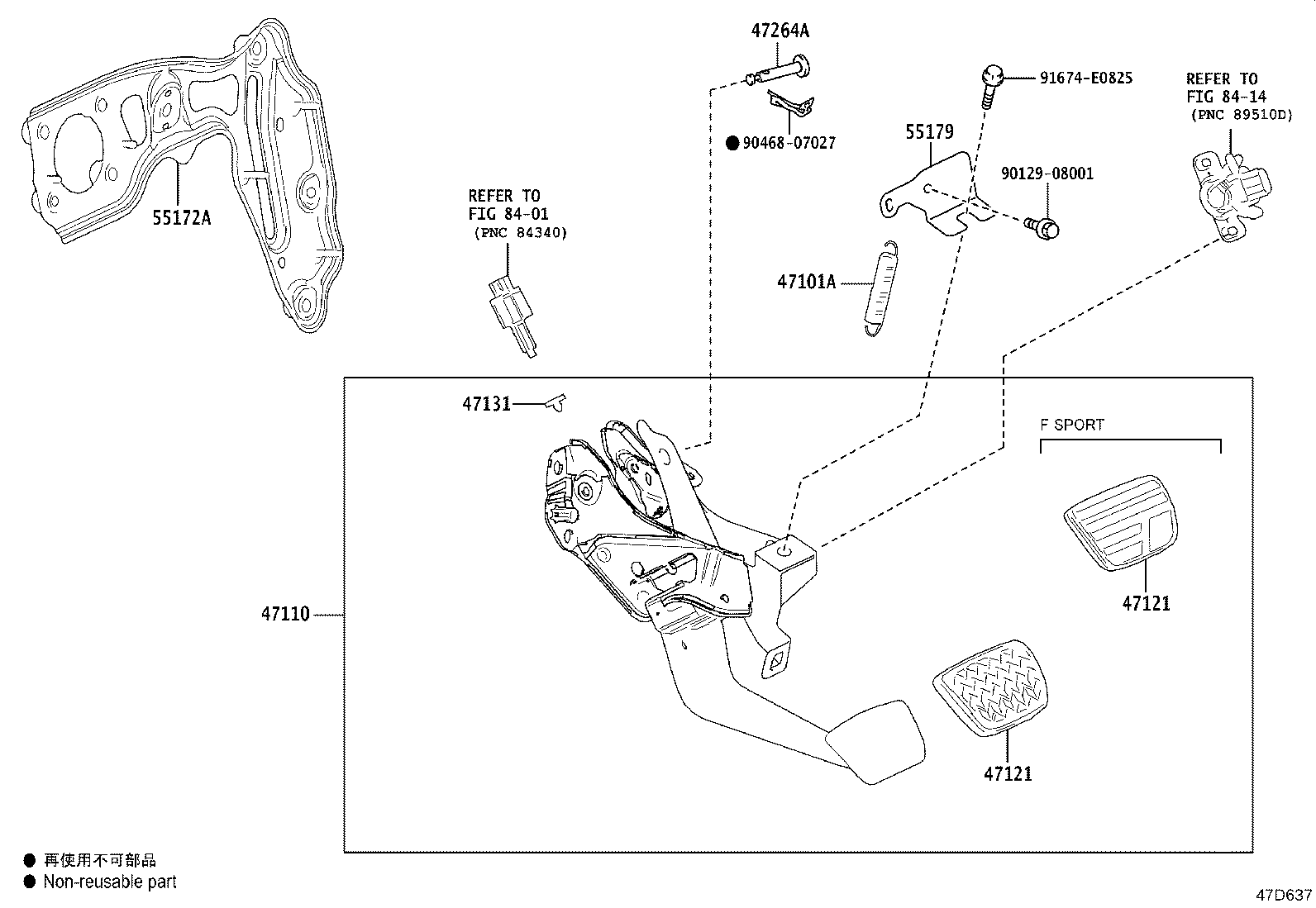 47110-50180 SUPPORT ASSY, BRAKE PEDAL product image