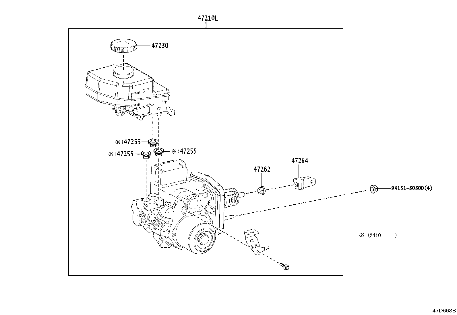 47050-42430 BRAKE BOOSTER ASSY, W/MASTER CYLINDER product image