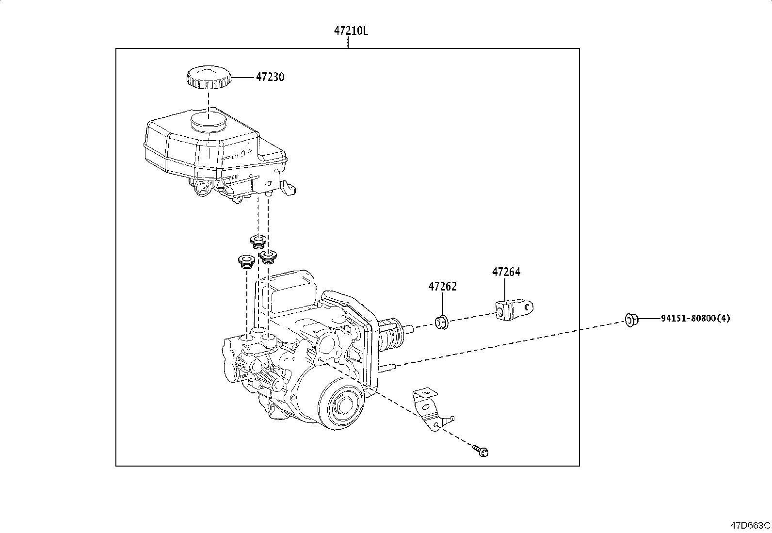 47050-42430 BRAKE BOOSTER ASSY, W/MASTER CYLINDER product image