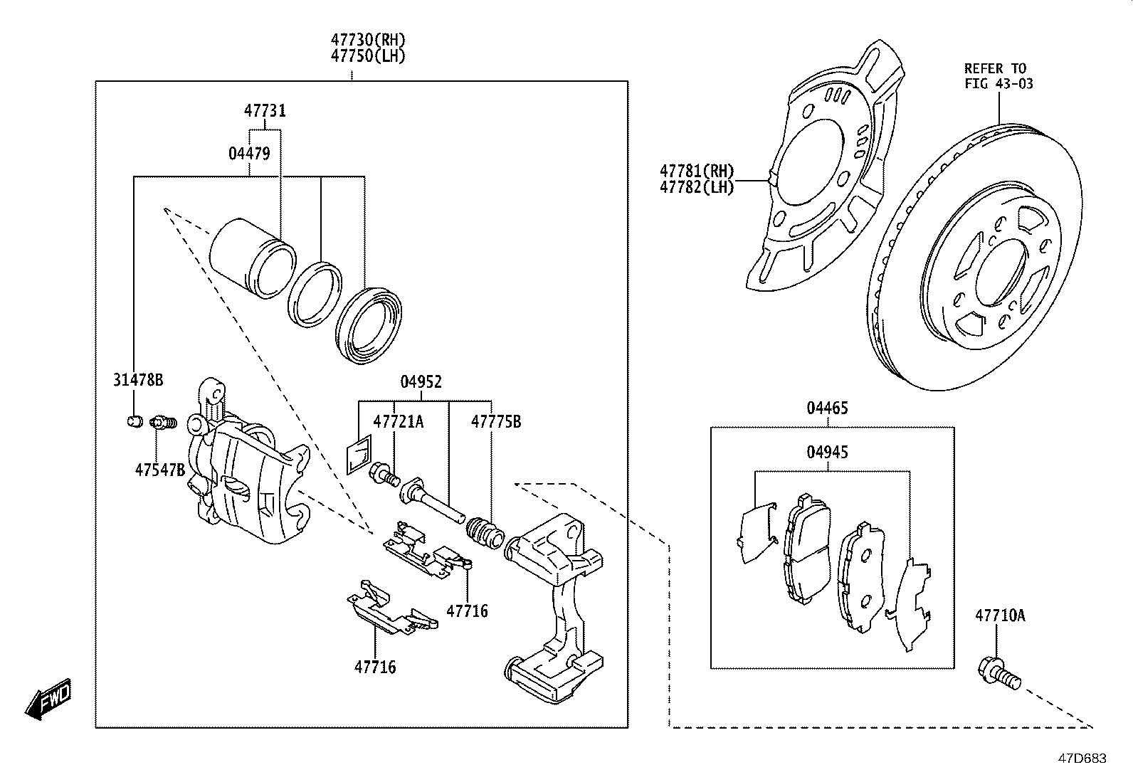 47717-WC002 PLATE, PAD SUPPORT, NO.1(FOR FRONT DISC BRAKE) product image