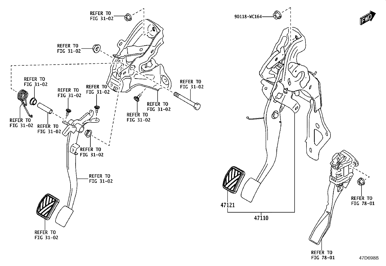 47110-WC012 SUPPORT ASSY, BRAKE PEDAL product image