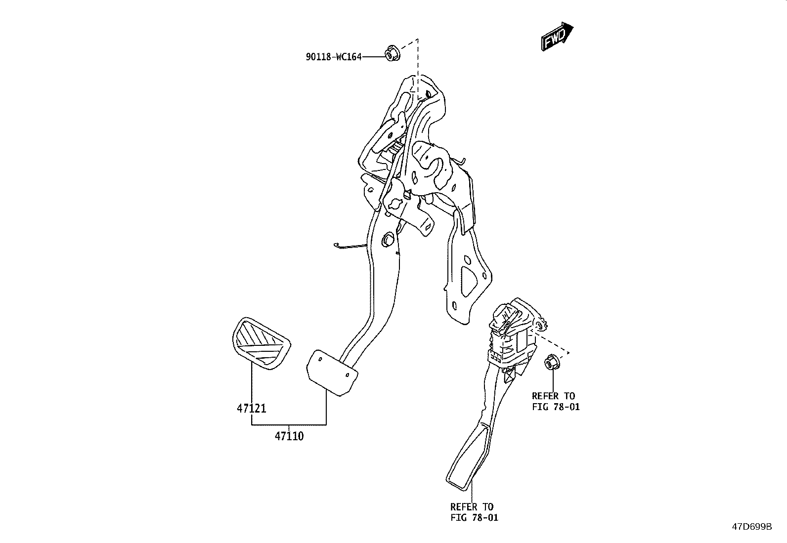 47110-WC012 SUPPORT ASSY, BRAKE PEDAL product image