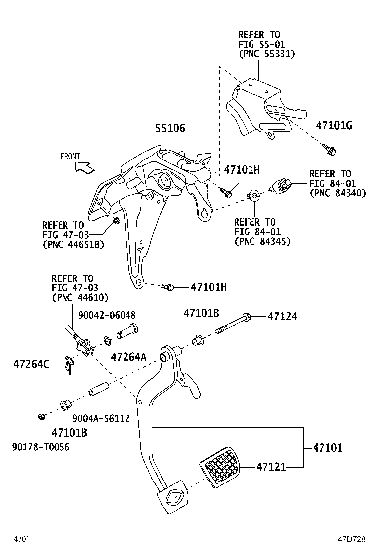 47110-BZ640 PEDAL SUB-ASSY, BRAKE product image
