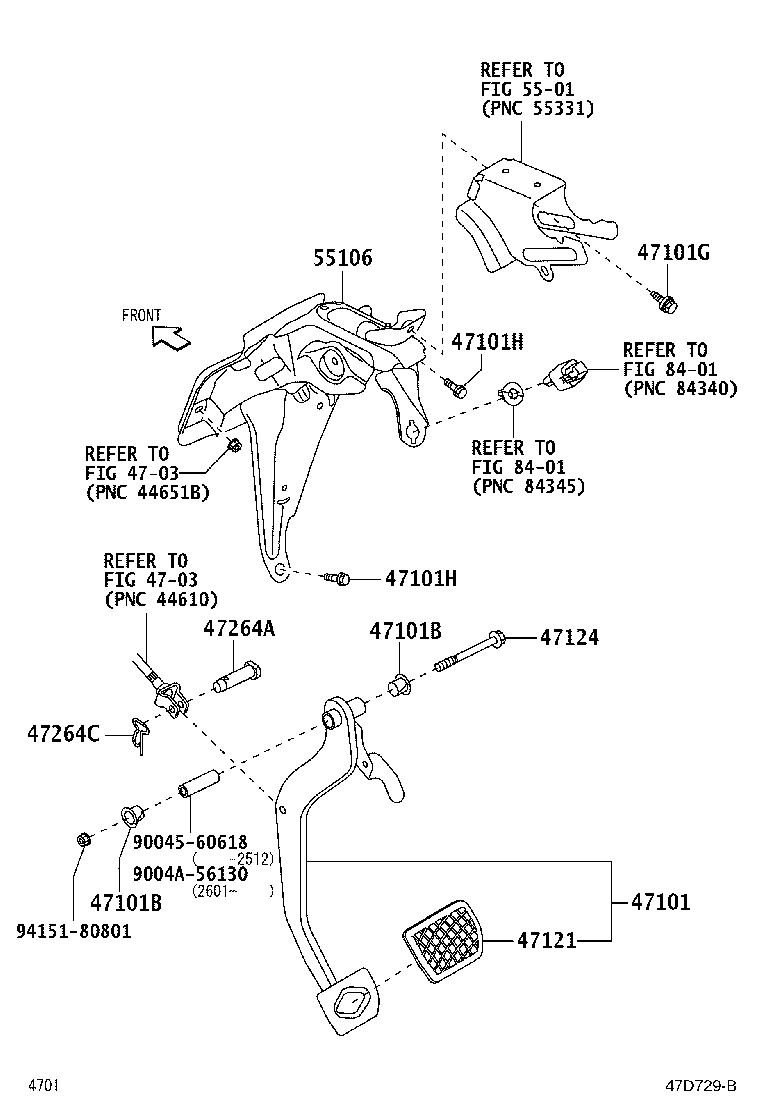 47110-BZ640 PEDAL SUB-ASSY, BRAKE product image