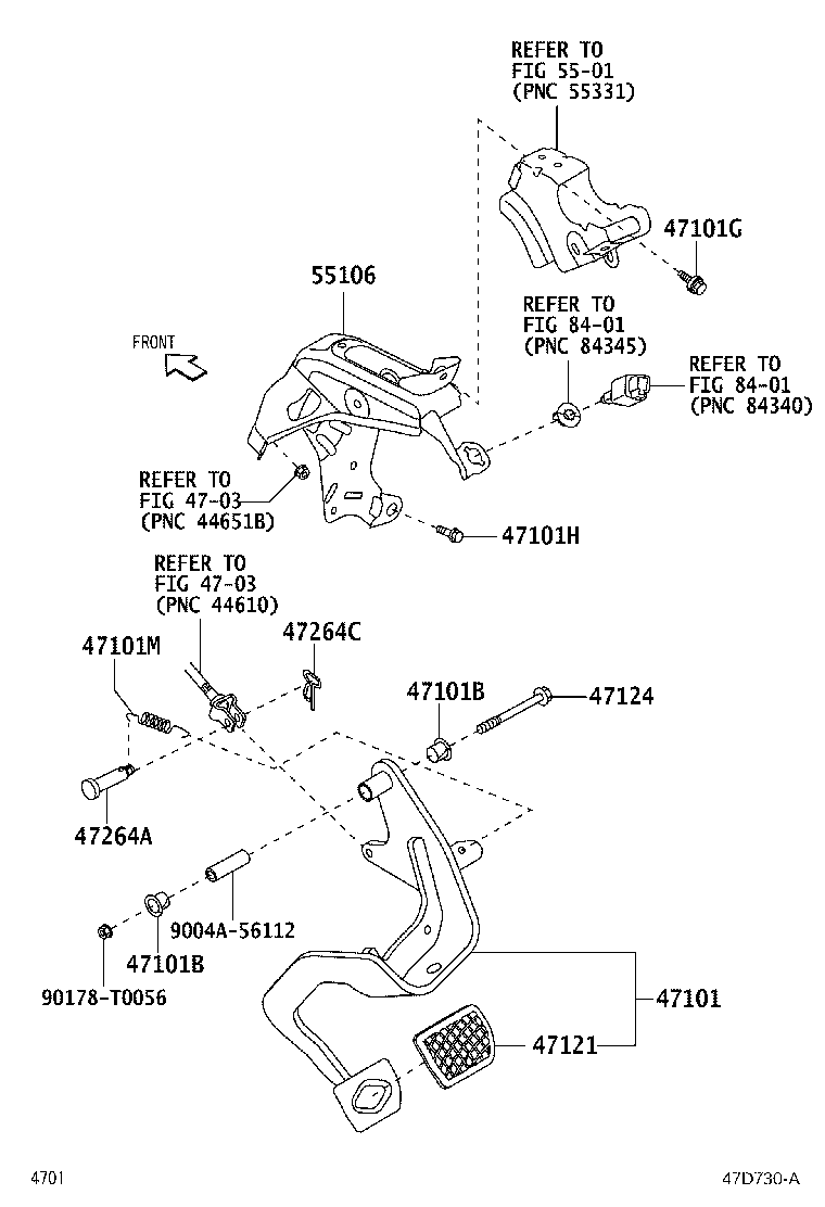 47110-BZ640 PEDAL SUB-ASSY, BRAKE product image