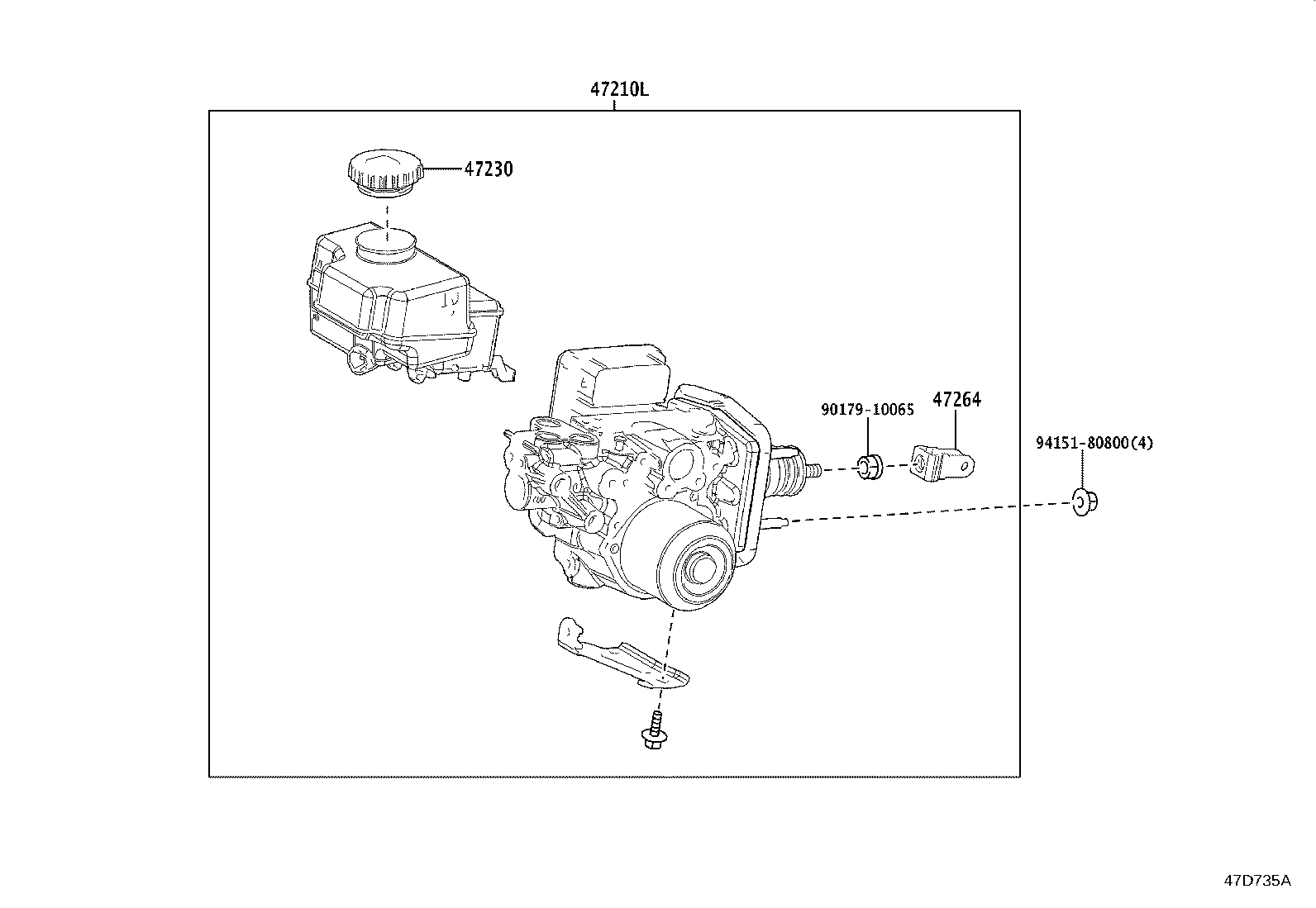 Toyota 47050-30320 BRAKE BOOSTER ASSY, W/MASTER CYLINDER