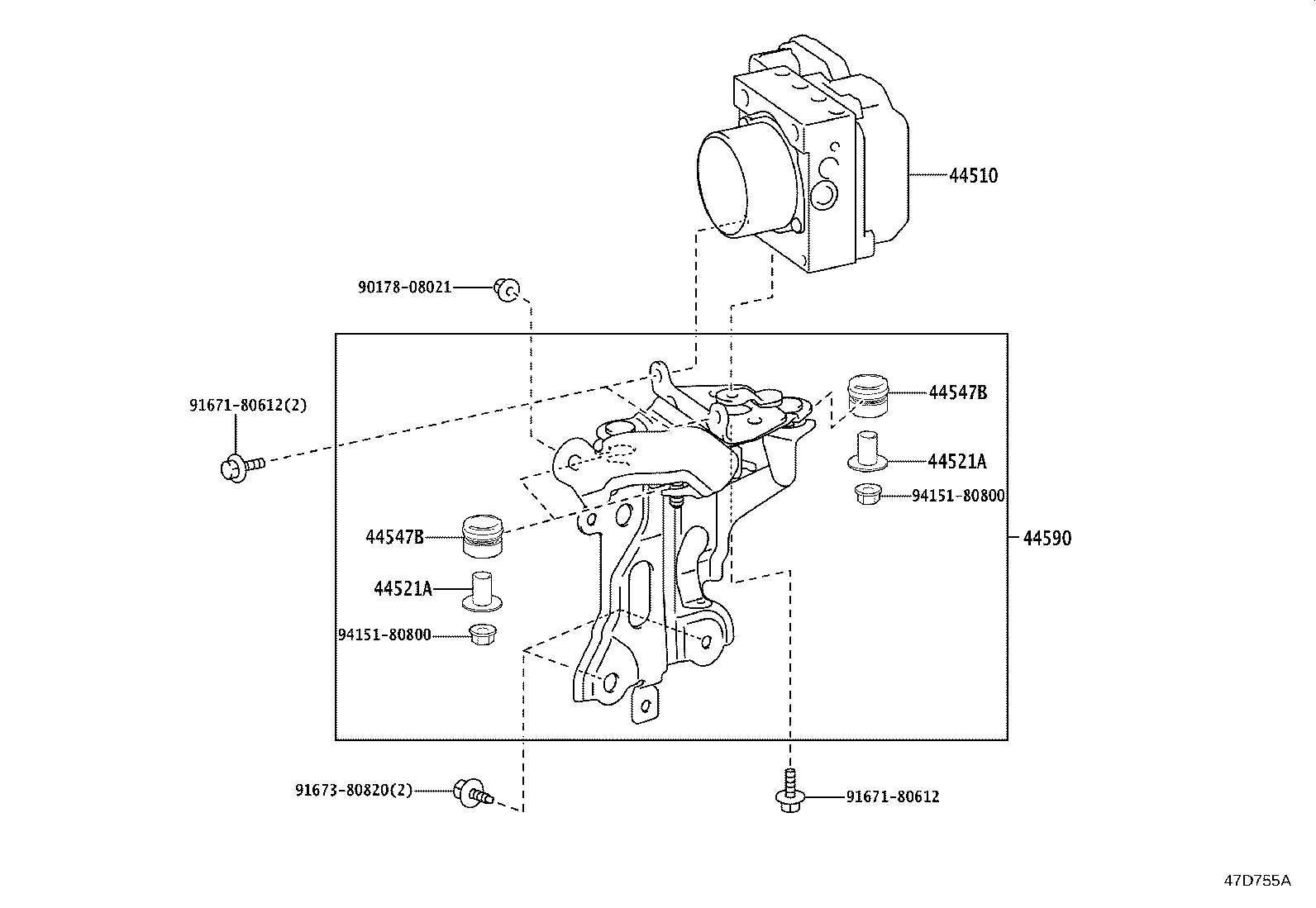 44590-30280 BRACKET ASSY, BRAKE ACTUATOR product image