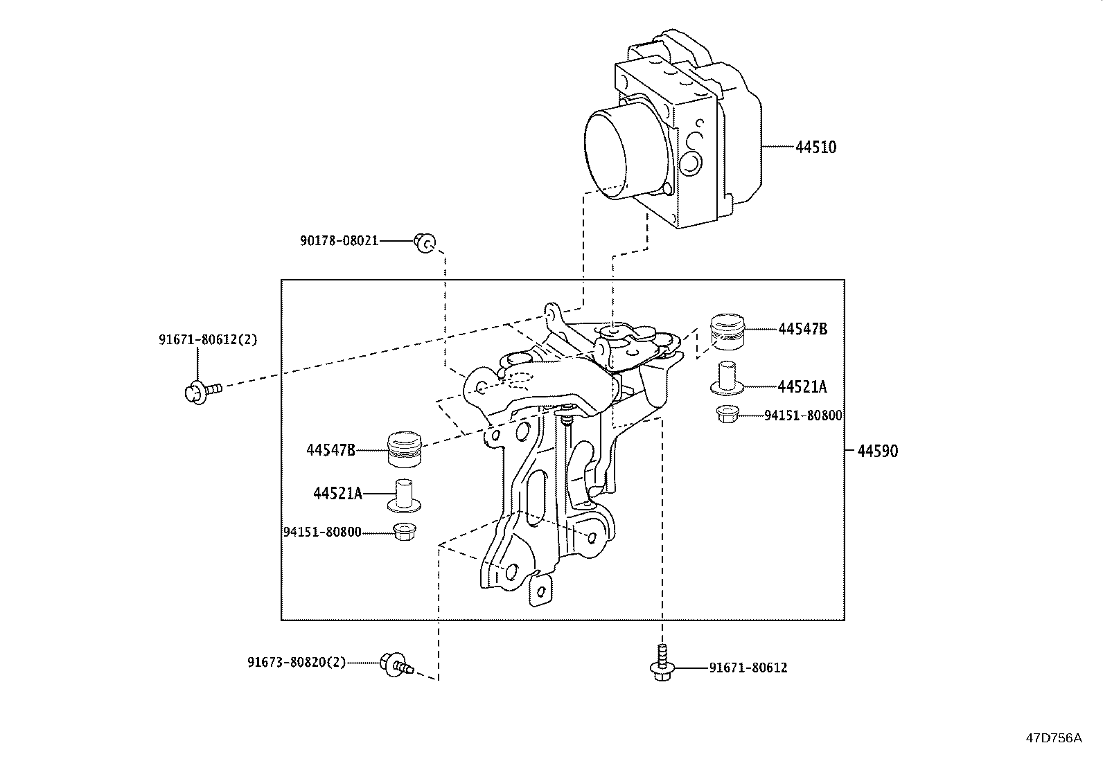 44590-30280 BRACKET ASSY, BRAKE ACTUATOR product image