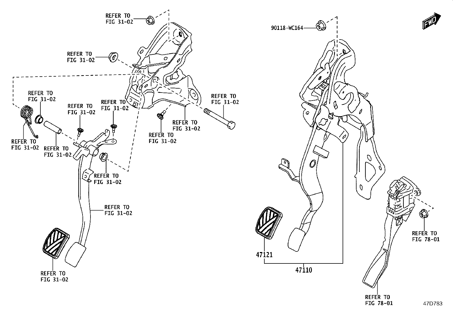 47110-WC012 SUPPORT ASSY, BRAKE PEDAL product image