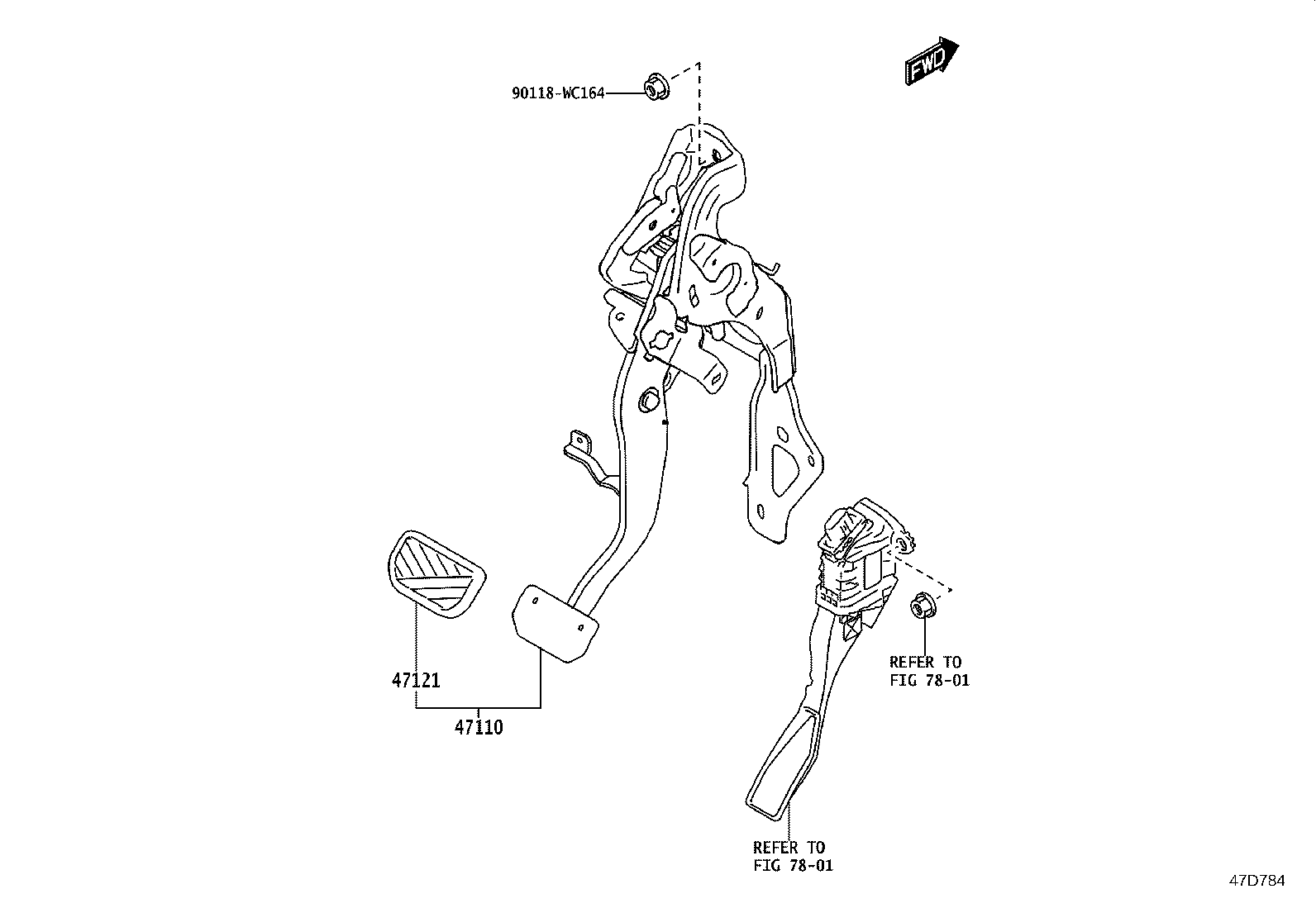 47110-WC012 SUPPORT ASSY, BRAKE PEDAL product image
