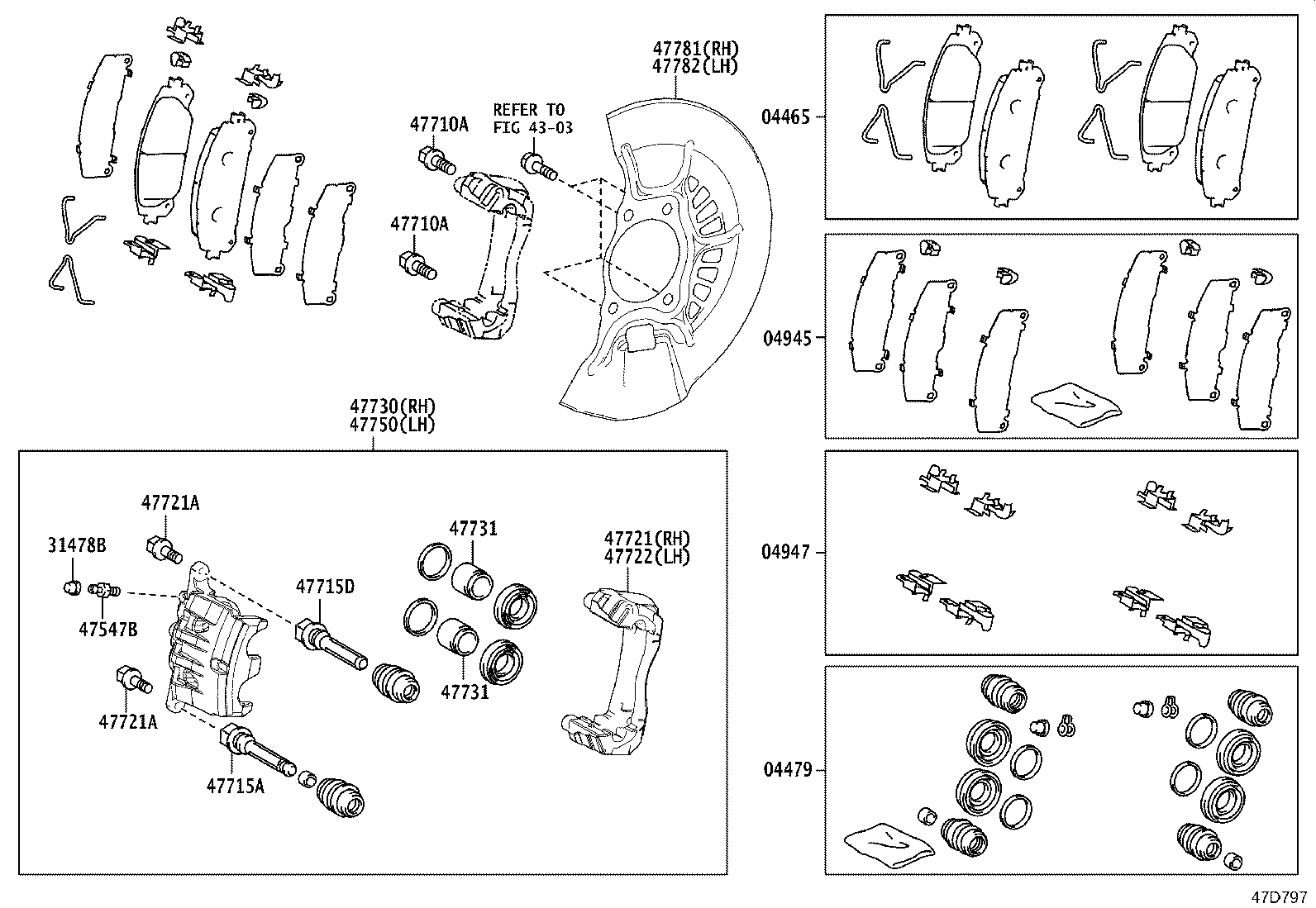 47721-0R050 MOUNTING, FRONT DISC BRAKE CYLINDER, RH product image