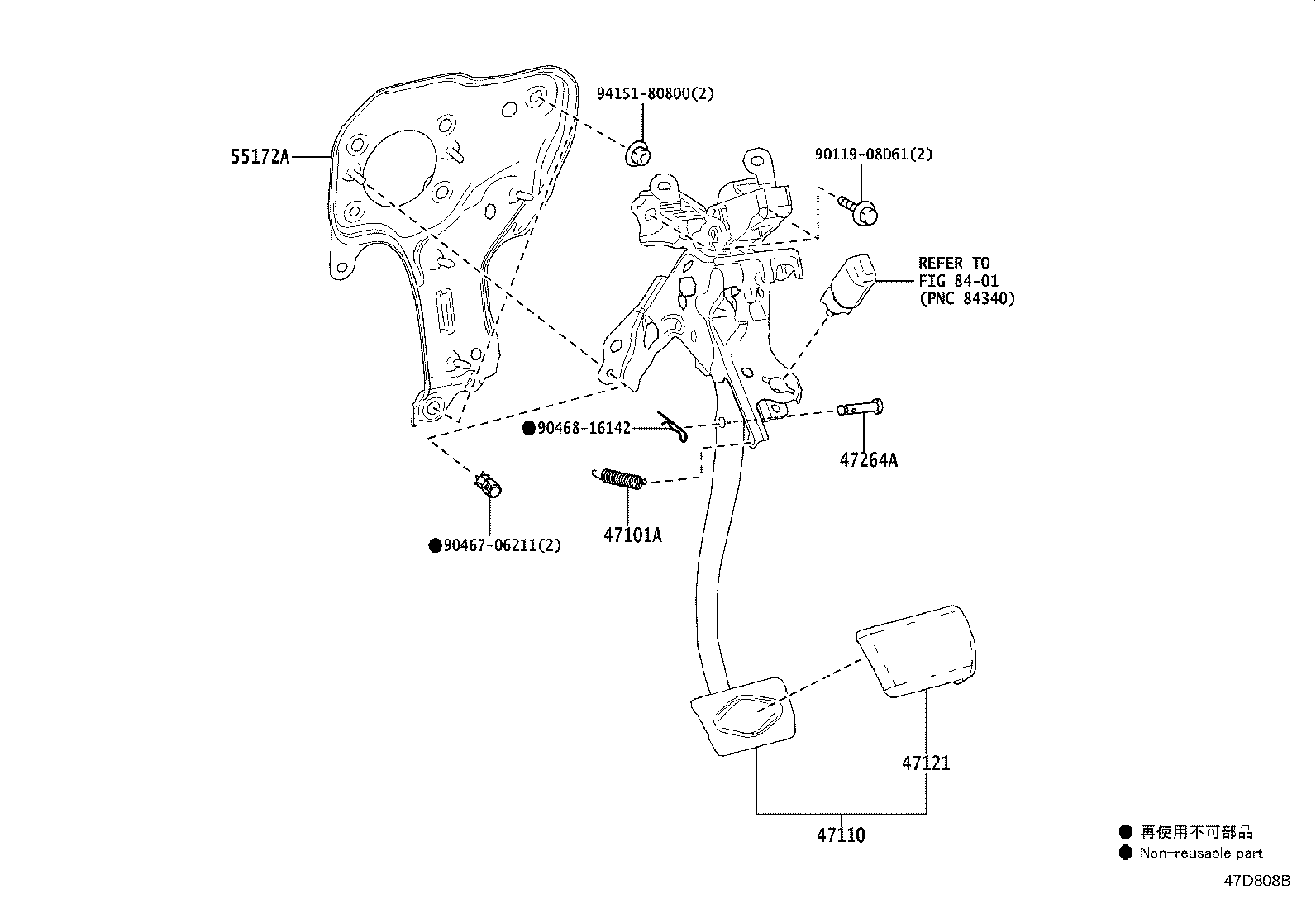 47110-52610 SUPPORT ASSY, BRAKE PEDAL product image