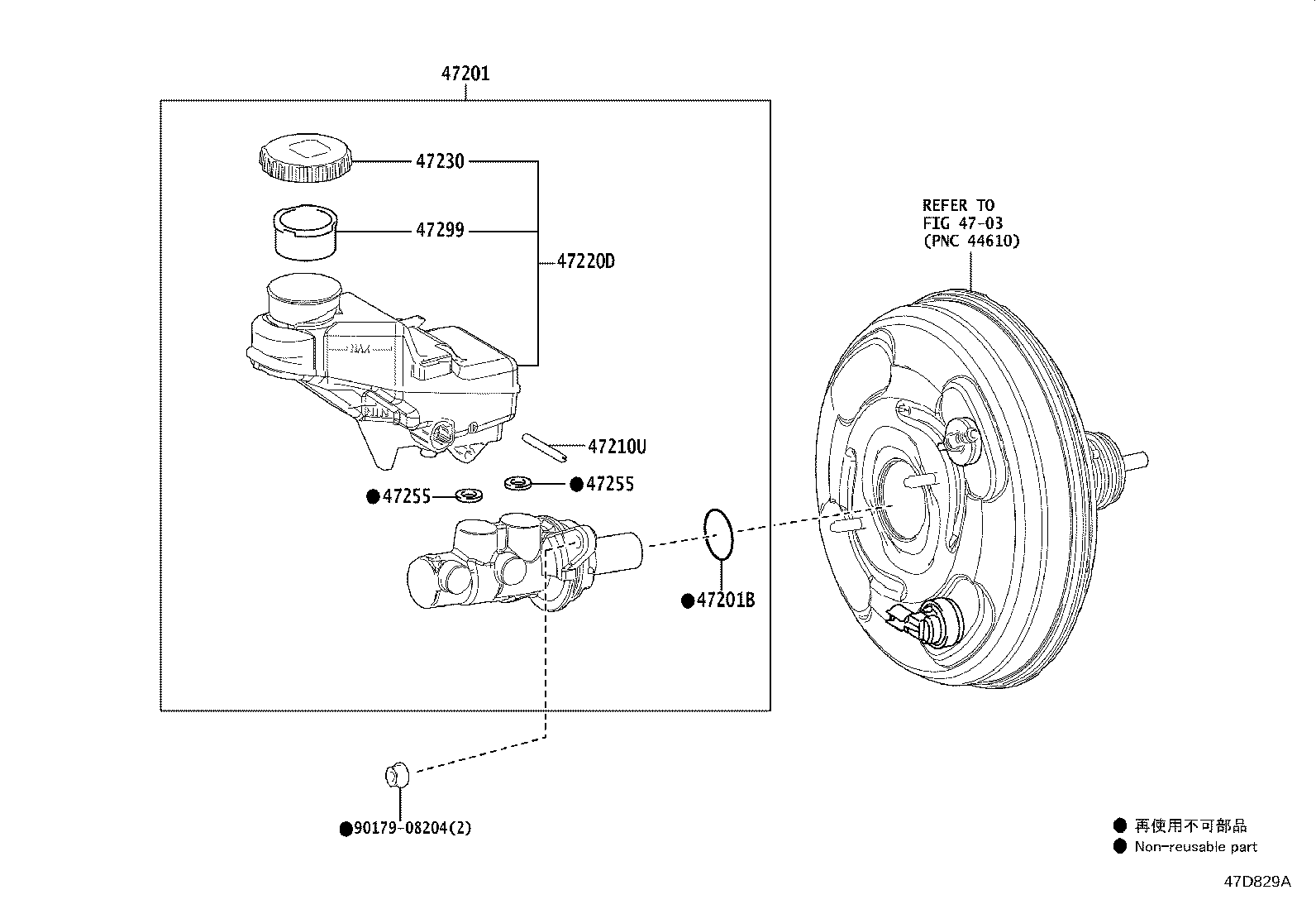 47050-16100 BRAKE BOOSTER ASSY, W/MASTER CYLINDER product image