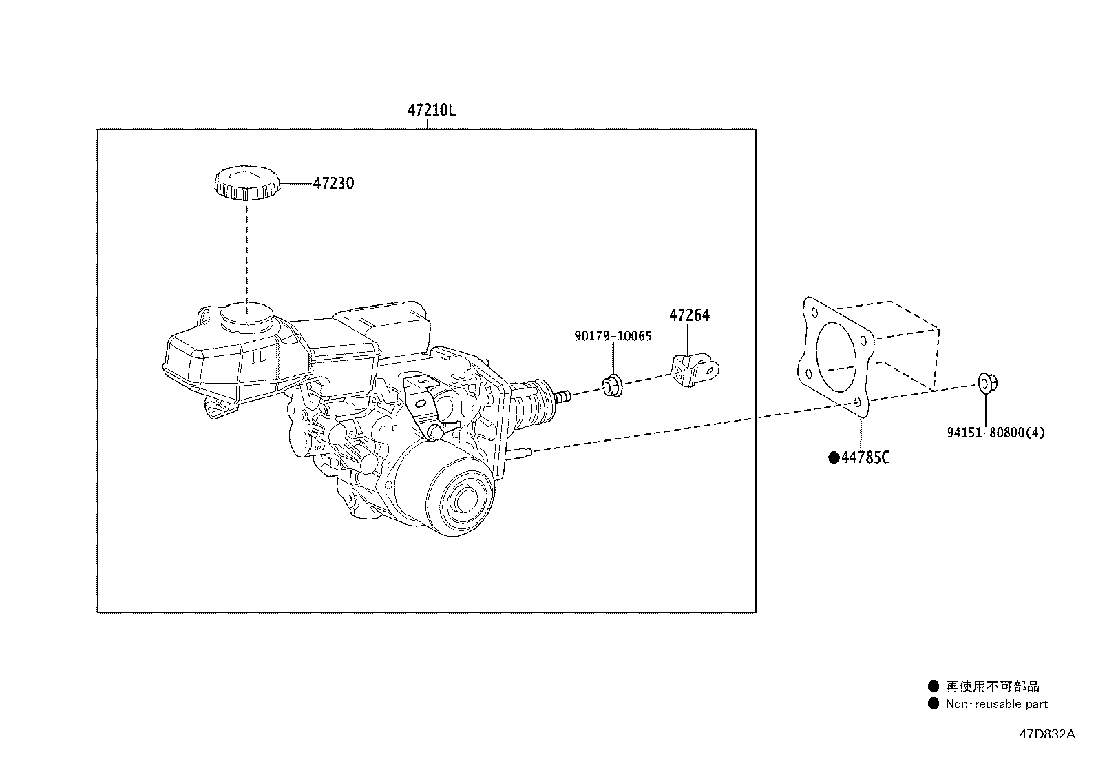 47050-16100 BRAKE BOOSTER ASSY, W/MASTER CYLINDER product image