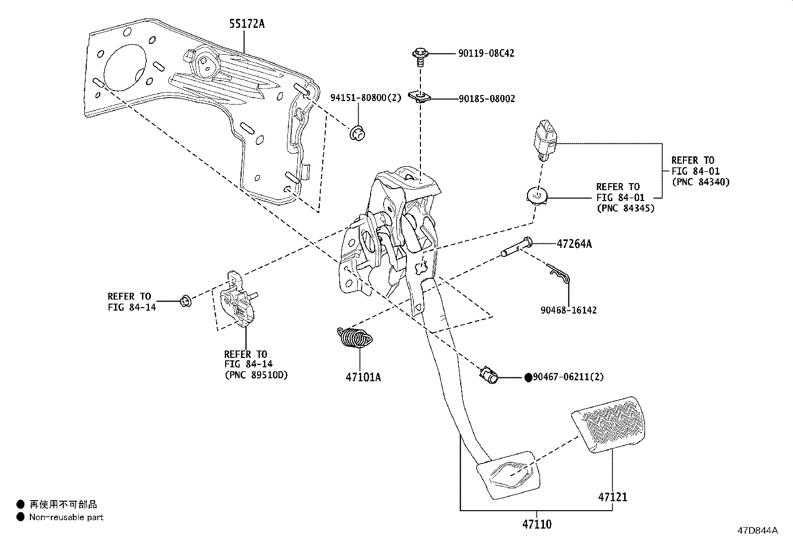 47110-10050 SUPPORT ASSY, BRAKE PEDAL product image