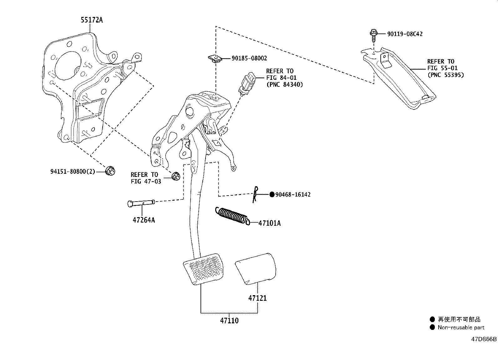 47110-76220 SUPPORT ASSY, BRAKE PEDAL product image