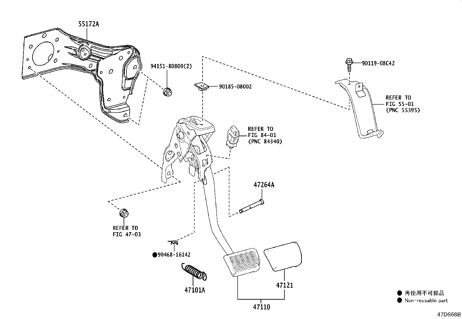 47110-76220 SUPPORT ASSY, BRAKE PEDAL product image
