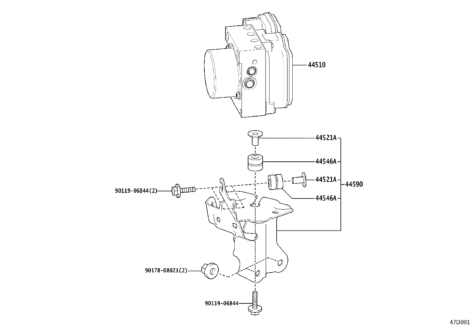 44590-12300 BRACKET ASSY, BRAKE ACTUATOR product image